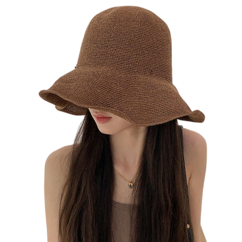 シンプル折りたたみ式 ペーパーニットサンハット 2025年新作