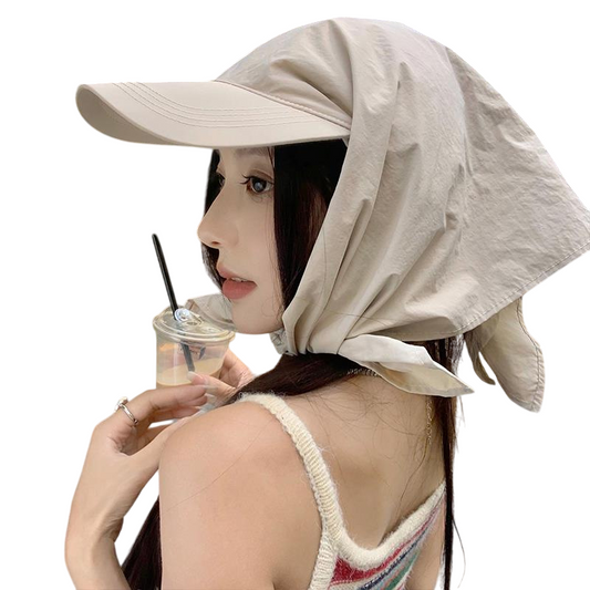 レースネックカバーキャップ  通気性抜群の夏用日よけ帽子