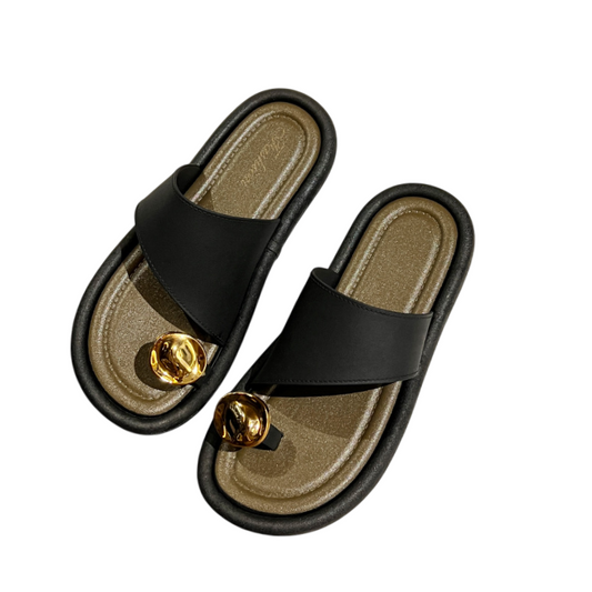 スリップトゥ サンダル|シンプルデザインのフラットビーチサンダル レディース