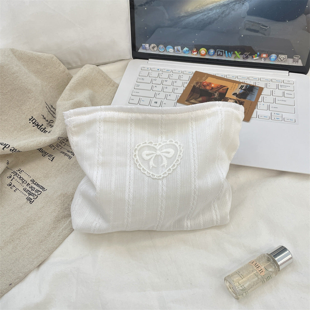 フレッシュカラーボウ化粧品バッグ|大型収納&多機能スキンケアクラッチ