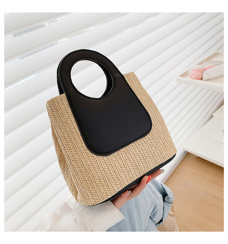 レトロ ストロー トートバッグ (大容量/夏) - レディース/おしゃれ