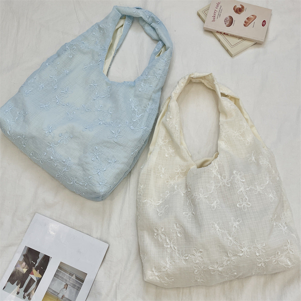 シフォン花柄インバッグ リラックスワンショルダートート 大容量インシュフラワーカジュアルトートバッグ