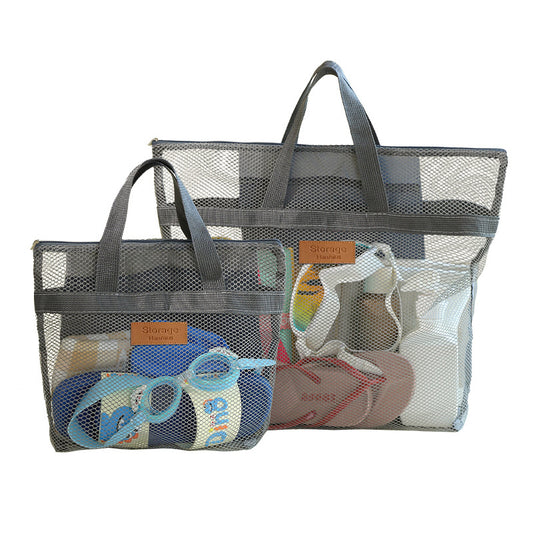 大容量メッシュビーチバッグ  通気性抜群のトラベル収納トート