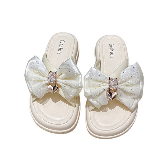 リボン付き厚底サンダル|レディースアウトドアスリッパ 2025年夏新作