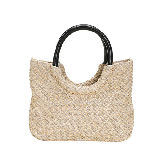 大容量ラタンバッグ レディース 丸型ハンドル 春夏トート