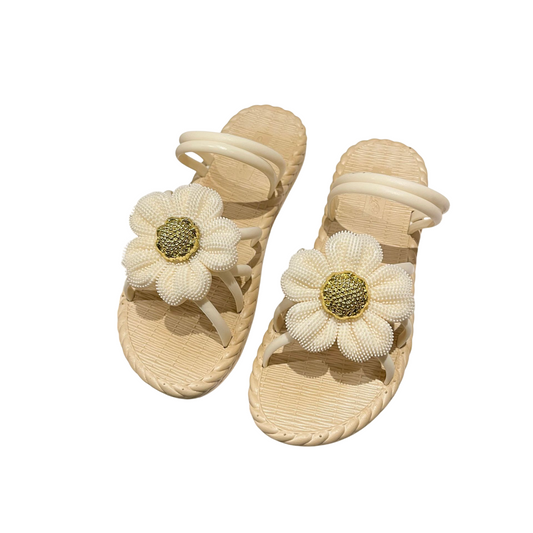 フラワーモチーフ レディースサンダル|多用途ホーム&ビーチスリッパ 2025年夏新作