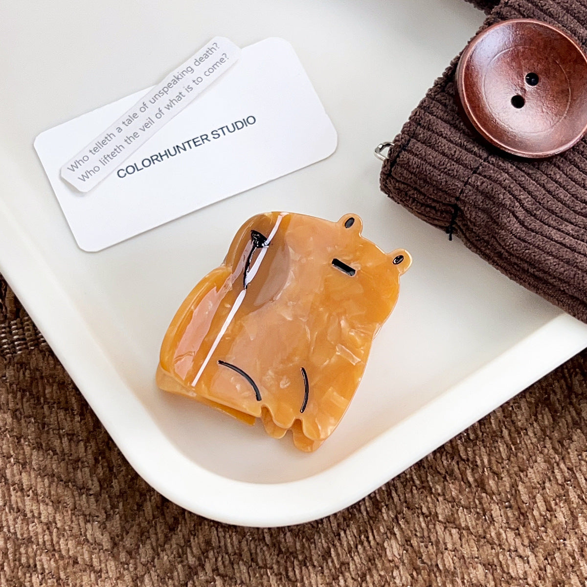 アニマルモチーフヘアクリップ|猫・リス・クマデザイン 高級アセテート製