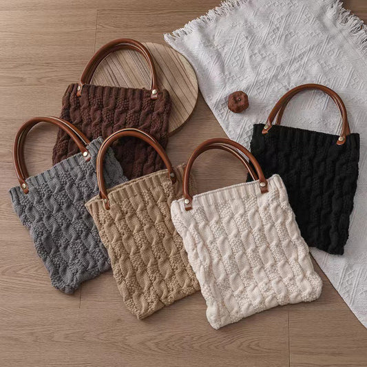 Knitted handbag (Korean style/suitable for all seasons) - Women's/Commuting bag/Fashionable
