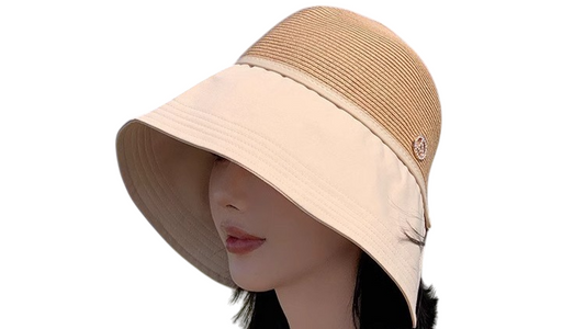 Wide brim straw hat (sun protection/summer) UV protection - women's/fashionable