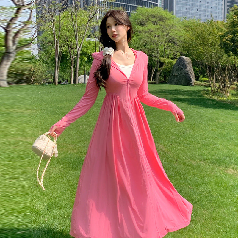 【全身カバー】UVカット ロングワンピース|アイスシルク 2025夏の最新日焼け止め服