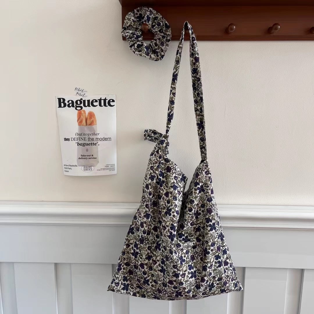 Printed Cotton Shoulder Bag (Korean Style/Summer) - Women's/Fashionable