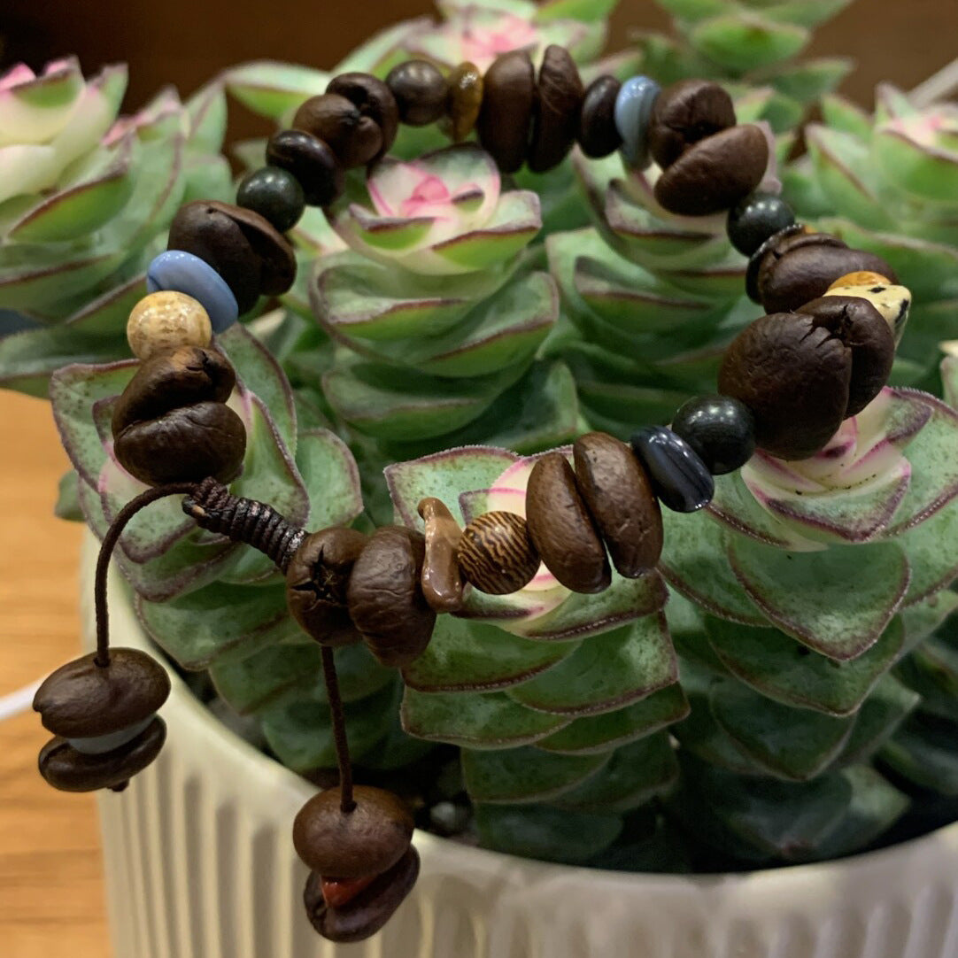 コーヒー豆 ブレスレット (DIY/ナチュラル) - 手作り/おしゃれ