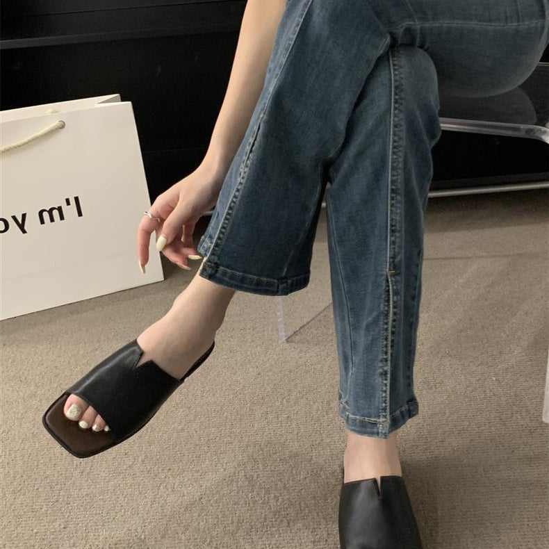 フレンチスタイル レディース フラットサンダル 夏用 ビーチスリッパ