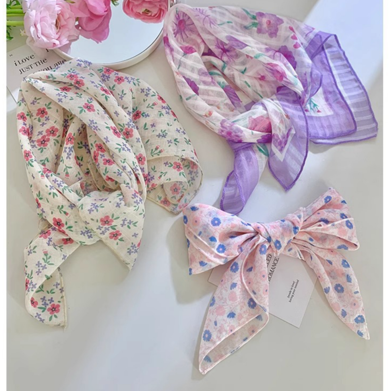 甘め小花柄スカーフ レディースヘア&ネックスカーフ 2025春新作