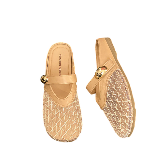 カットアウトデザイン メアリージェーンフラットサンダル|レディースカジュアルスリッパ  2025年夏新作