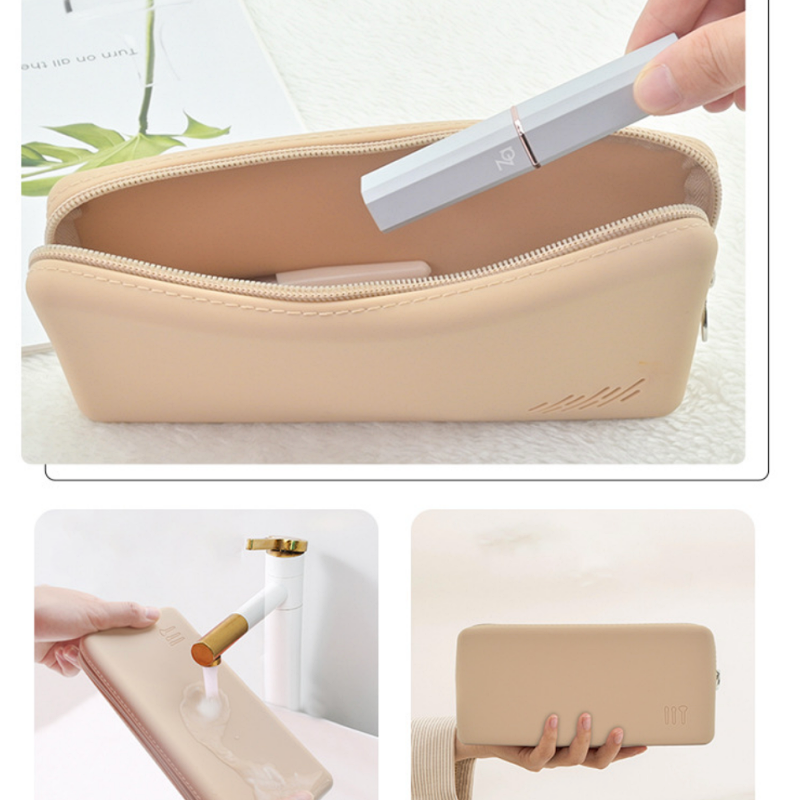 シリコンジッパーメイクアップポーチ大容量