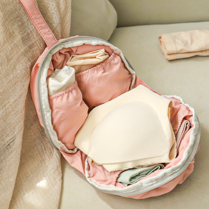 超軽量防水ナイロン ランジェリー&下着収納バッグ ポータブル防塵ランジェリーケース