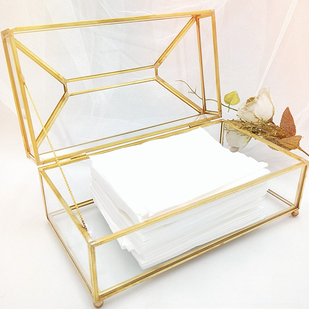 Glass tissue box High-quality European design / Stylish Scandinavian style mirrored tissue box