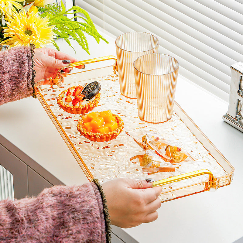 Tray A simple and elegant plastic tray Perfect for tea time in the dining room or living room Securely holds cups in place and has a non-slip coating for peace of mind