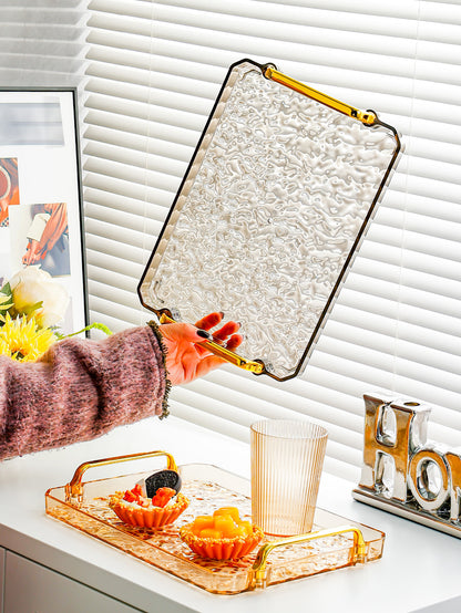 Tray A simple and elegant plastic tray Perfect for tea time in the dining room or living room Securely holds cups in place and has a non-slip coating for peace of mind